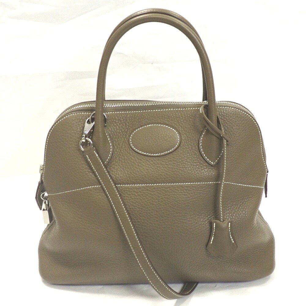 HERMES 31 - エルメス ボリード31 トリヨンクレマンス エトゥープ/シルバー金具 A刻印 ハンドバッグ 2Way 良好【質みなみ・千早駅前店】【質屋】 HERMES 【中古】 Th1009881