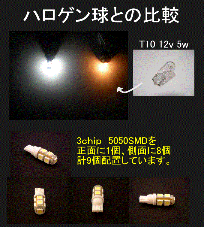 �ڤߤͤ��T10/16 �����å���3chip SMD9Ϣ LED������160�ߡ�