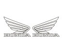 ミニモト Honda NEWウイングデカール11(パールホワイト)【ポスト投函便】
