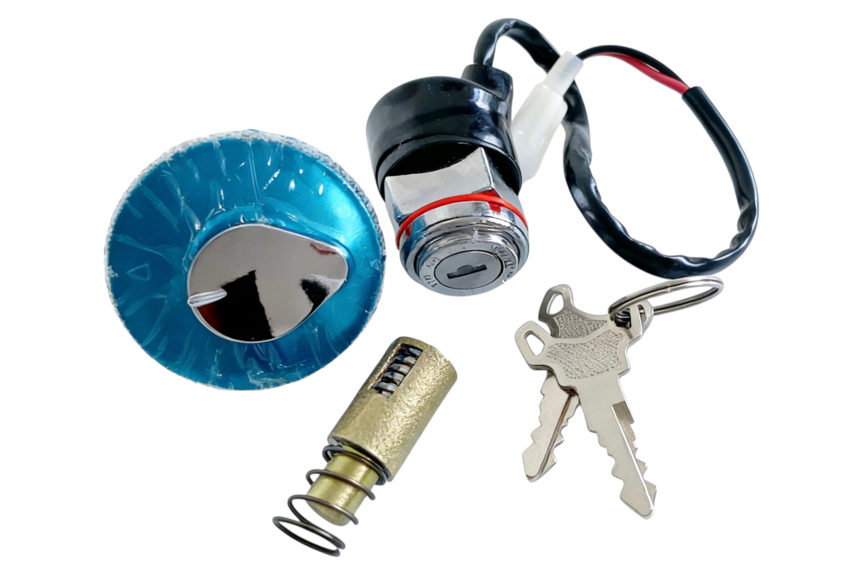 ■特長MINI Q発売元、Never Give Up社製の鍵セットです。標準装備されている鍵セットです。■内容イグニッションスイッチ(メインスイッチ)燃料キャップハンドルロックキー■入り数1式※キー2本入り■MINI Q 4mini バイク110ccエンジン バリエーション 製品ID カラー 9001 白×赤 9002 黒×赤