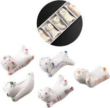 陶器ネコ箸置5P