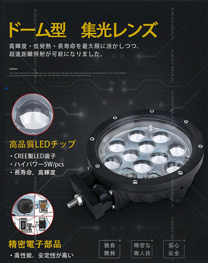【4台セット】CREE製5W高出力LED端子9発12v24v48v兼用新発売1年保証代引可翌日届く可LED作業灯45WハイパワーLEDワークライトノイズレス対応最新型PCレンズワークライト45w作業灯LED45W作業灯45wLEDワークライト45W作業灯45wLEDLED作業灯45w