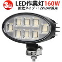 広角LED作業灯 「3個セット」 160W 12V/24V OSRAM製 防水防塵 サーチライト 車両用 トラック 重機 工事現場 農業機械 船舶 集魚灯 最大...