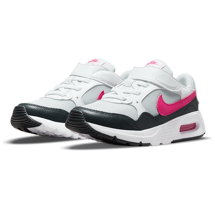 ナイキ エアマックス SC 軽量 ランニングシューズ ジュニア キッズ CZ5356-006 NIKE AIR MAX SC PSV ローカット 運動靴 厚底 マラソン スニーカー かわいい 速い ピンク ホワイト 白 女の子 運動会 白 黒 普段履き 運動 通学 17cm 18cm 19cm 20cm 21cm 21.5cm 22cm