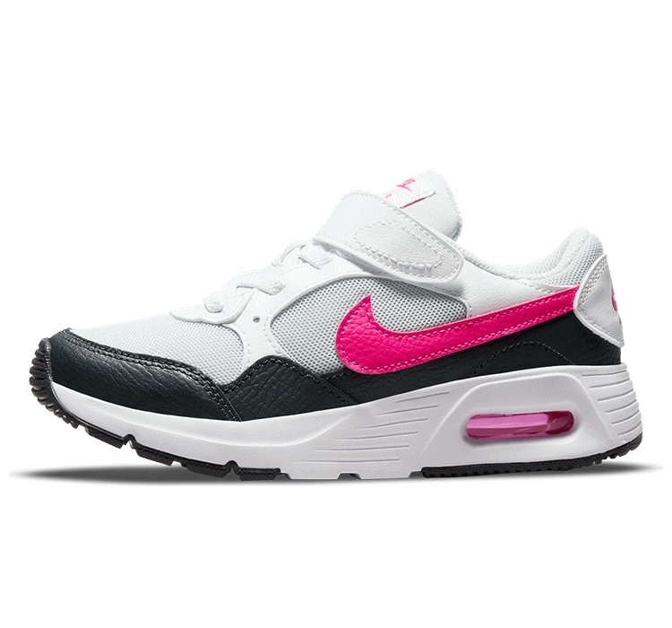 ナイキ エアマックス SC 軽量 ランニングシューズ ジュニア キッズ CZ5356-006 NIKE AIR MAX SC PSV ローカット 運動靴 厚底 マラソン スニーカー かわいい 速い ピンク ホワイト 白 女の子 運動会 白 黒 普段履き 運動 通学 17cm 18cm 19cm 20cm 21cm 21.5cm 22cm