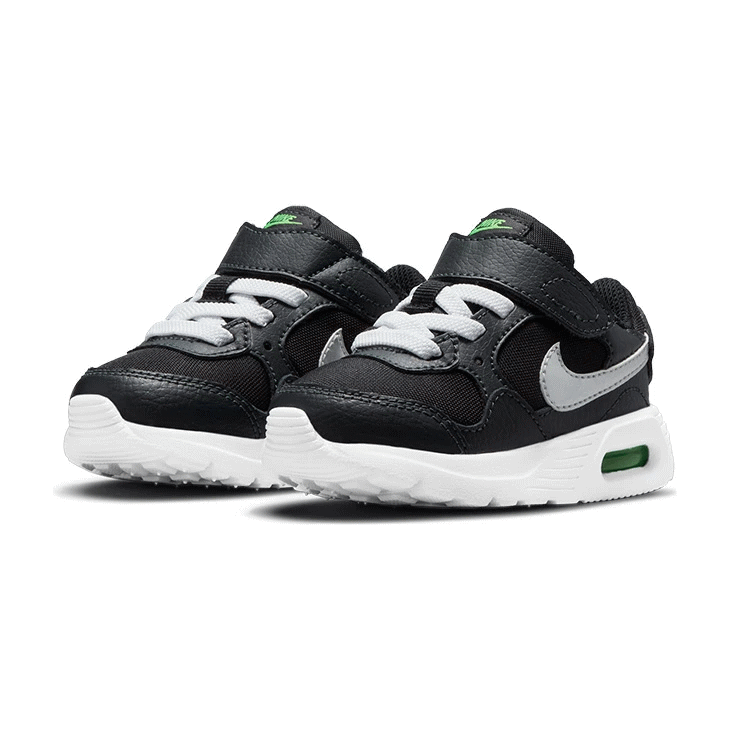 ナイキ エアマックス SC 軽量 ランニングシューズ ベビー キッズ CZ5361-005 NIKE AIR MAX SC TDV ローカット 運動靴 厚底 マラソン スニーカー かっこいい 速い ブラック グリーン ホワイト 白 黒 男の子 運動会 普段履き 運動 通学 14cm 15cm 16cm