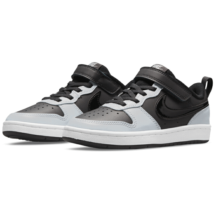 ナイキ ローカット キッズ ジュニア スニーカー BQ5451 014 コートバーロウ ロウ2 PSV ダンス ストリート バスケット ベルクロ 靴 ブラック シルバー グレー 黒 かっこいい 速い 男の子 普段履き 運動 通学 17cm 18cm 19cm 20cm 21cm 22cm【あす楽対応_北陸】【RCP】
