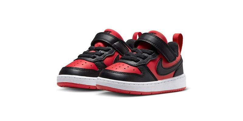 ナイキ ローカット キッズ ベビー スニーカー ナイキ コート ボロー LOW リクラフト TD ロー ダンス DV5458 600 ストリート バスケット 子供靴 ホワイト レッド ブラック ベルクロ 白 赤 黒 普段履き 運動 通学 かっこいい かわいい 男の子 女の子 13cm 14cm 15cm 16cm