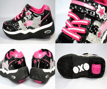 ローラーシューズ ジュニア キッズ スニーカー 取り外し式 女の子 靴 SHOCK-SW07 SHOCK by OXO クリスマス プレゼント 19cm 20cm 21cm 22cm 23cm 24cm【ホワイト】【ブラック/シルバー】【RCP】【あす楽対応_北陸】