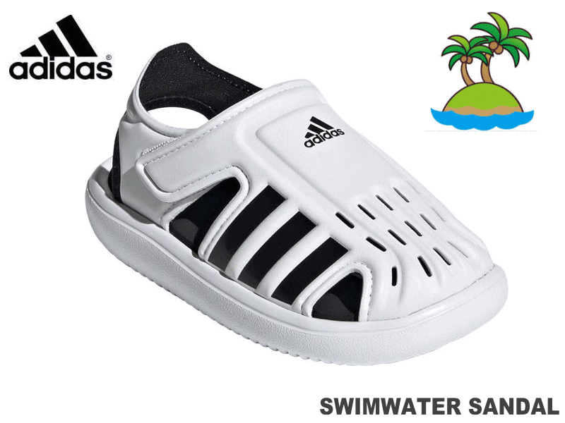 アディダス キッズ ベビー EVA スポーツサンダル スイムマスター FY6043 クロッグ アクア ウォーターシューズ スポサン SWIMWATER SANDAL I 子供靴 かわいい かっこいい オシャレ キャンプ アウトドア 川遊び ホワイト ブラック 水遊び 男の子 女の子 13cm 14cm 15cm 16cm