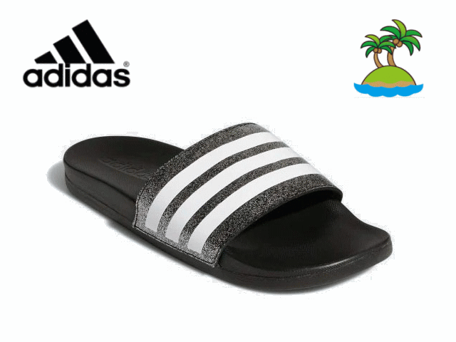 低反発 アディダス キッズ ジュニア シャワーサンダル スポサン アディレッタ シャワー ADILETTE COMFORT K 子供靴 FY8836 かっこいい サンダル オシャレ キャンプ ブラック ホワイト ラメ 黒 白 海 水遊び 男の子 女の子 17cm 18cm 19cm 20cm 21cm 22cm