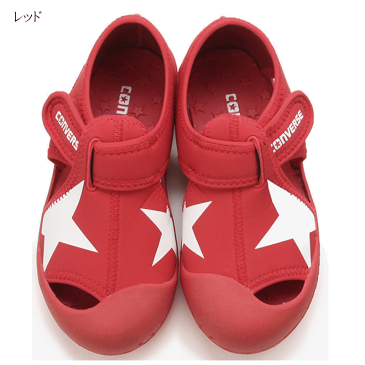 コンバース ジュニア キッズ サンダル アクア ウォーター シューズ スニーカー 男の子 女の子 子供靴 KIDS CVSTAR SANDAL キッズ CVスター 水遊び 水陸両用 キャンプ ブラック レッド ブルー ファーストスター 16cm 17cm 18cm 19cm 20cm 21cm 22cm【あす楽対応_北陸】