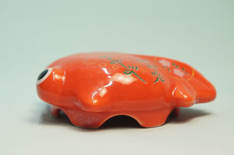有田焼　排水口カバー・金魚ちゃん(赤)