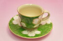 緑地白桜　コーヒー碗皿