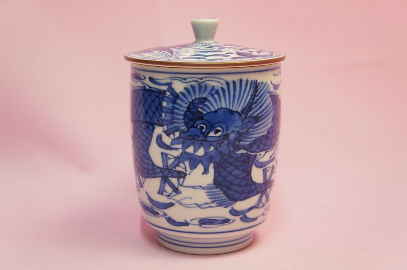 平八竜　蓋付き長湯呑（B）