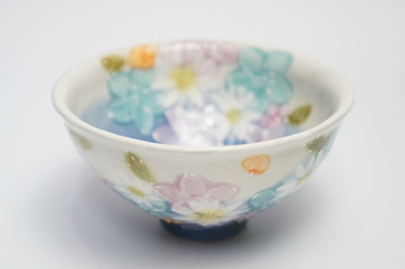 樂天商城 - ゆずりは　青彩花化粧　飯碗