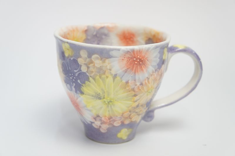 Rakuten - ゆずりは　紫花景色　マグカップ