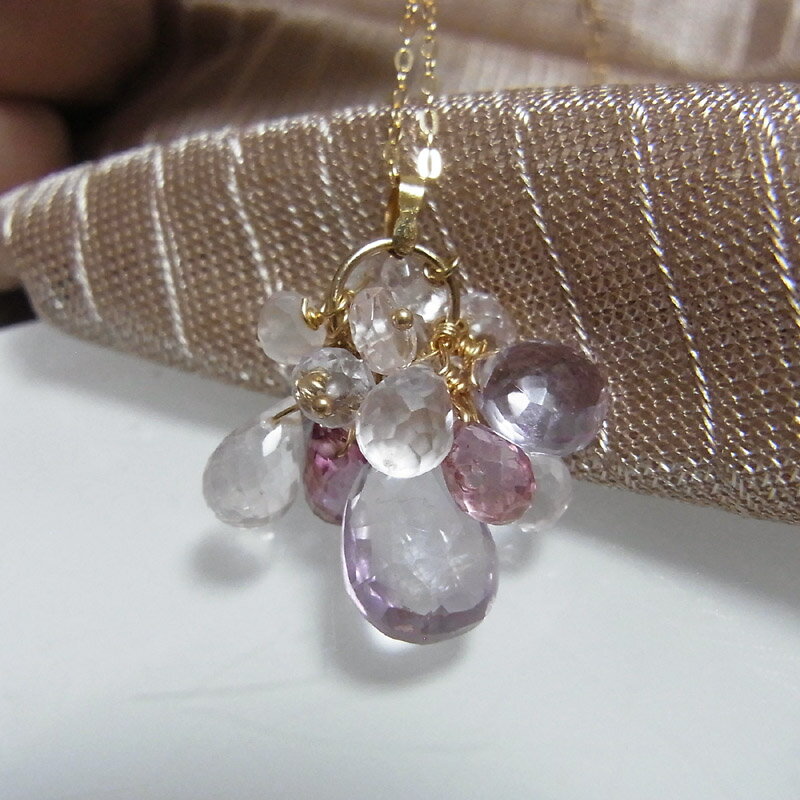 K10 マルチカラー 花籠ネックレス