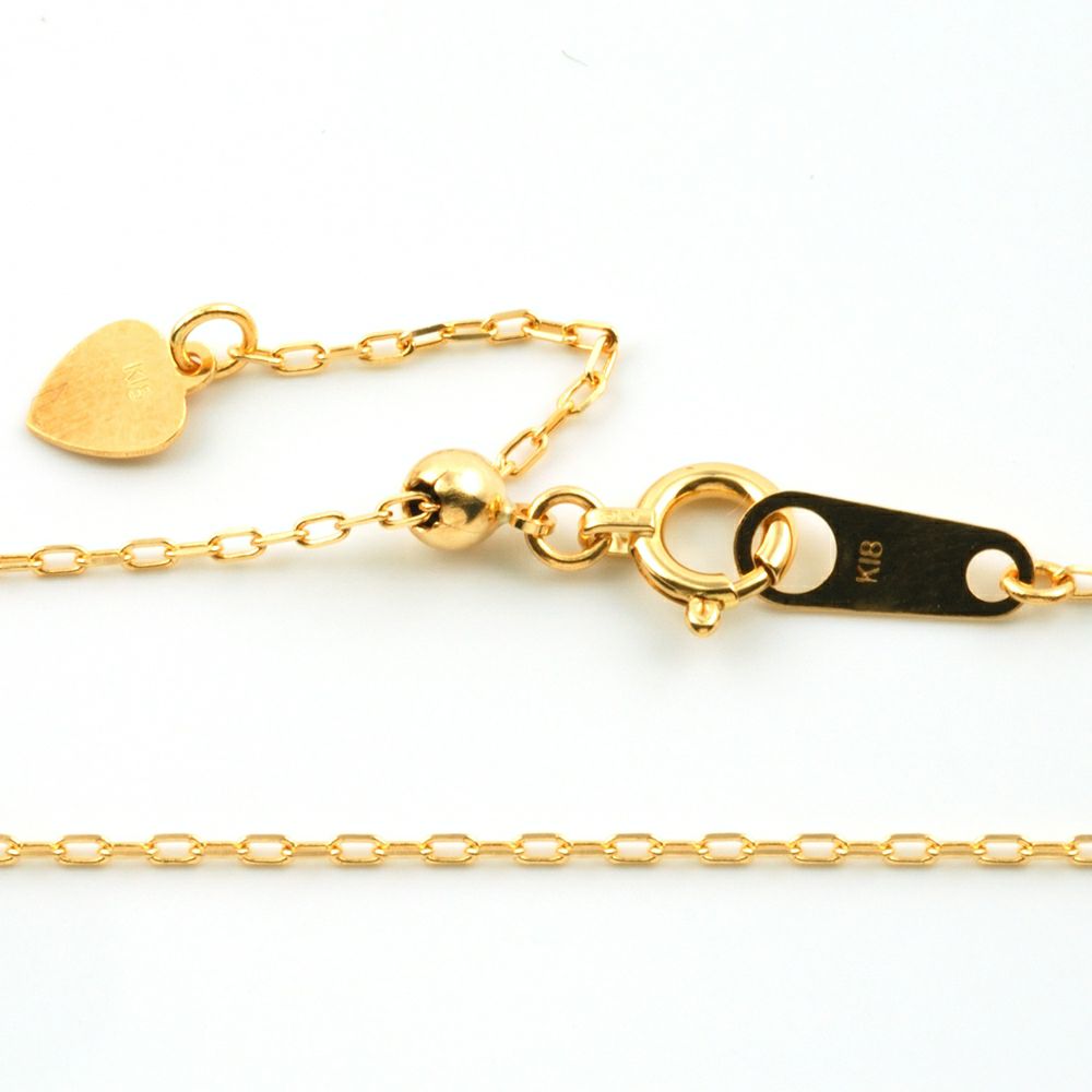 0.7mm幅-45cm K18 あずきチェーン スライド式