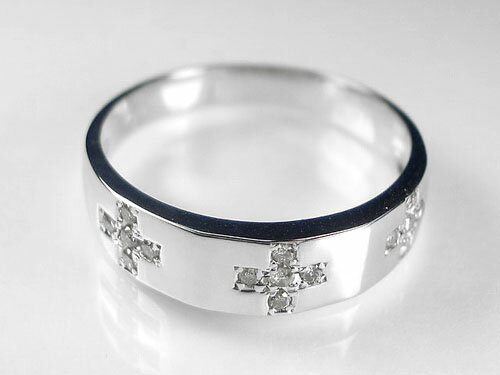 並んだクロスがステキな K18WG リング