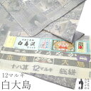 【中古】 本場大島紬 袷 着物 リサイクル 正絹 白大島 白寿泥 むらなか 十八算 12マルキ 総絣 伝統工芸士 紫峰 変わり市松 風景文 草花 極上 カジュア...