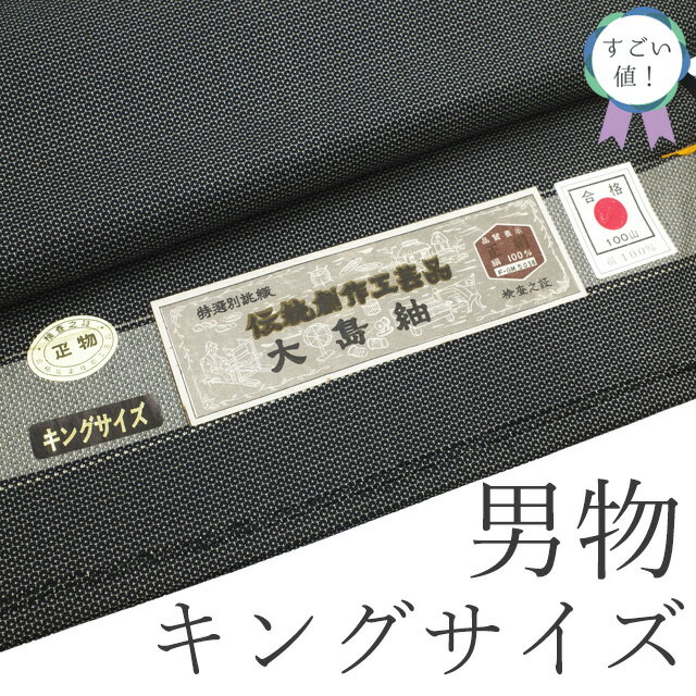 【新古品】 すごい値! 紬 男物 アンサンブル AS 疋物 反物 キングサイズ 未使用 伝統創作工芸品 先染め 群馬県 黒 百山亀甲 御召のような風合い 着尺 羽尺 美品 上質 カジュアル 未仕立て 新古品 紳士 メンズ 春 秋 冬 送料無料 リサイクル みやがわ nem00126