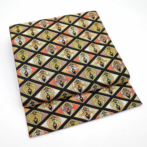 Rakuten - ＼半額／で買えます￥19800→9900 【中古】 袋帯 リサイクル 19800円均一 上質 西陣 京都 金糸 正絹 絹 黒地 菱に向かい鶴 フォーマル 訪問着 付下げ 色無地 結婚式 披露宴 お祝い お茶会 パーティーなど 未使用 美品 販売 購入 仕立て上がり みやがわ rb862