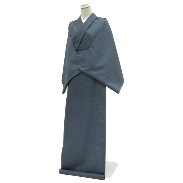 【新古品】 男物 本場出羽大島 着物 着尺 反物 正絹 未使用 米沢 白根沢 ブルーグレー地 先染め 小絣 美品 春 秋 冬 袷も 単衣もOK 男女兼用 キングサイズ カジュアル 伝統工芸品 出羽大島 みやがわ sb17570