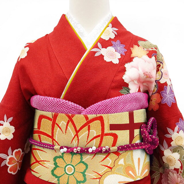 【新古品】 振袖用 袋帯 フォーマル 未使用 振袖 成人式 結婚式 正絹 京都 西陣 大光 金糸 ボルドー 赤茶 金 花 格子 おしゃれ 上質 袋帯 振袖や訪問着 などに 成人式 20歳 20才 結納 パーティー 春 秋 冬 美品 仕立て上がり みやがわ sb55072