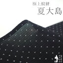 【新古品】 夏物 夏大島 大島紬 単衣 着物 未使用 正絹 黒 蚊絣 夏 カジュアル 夏用 着物 夏着物 夏大島 仕立て上がり 身丈160 裄丈63.5 Mサイズ みやがわ sb15897