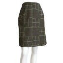 美品【中古】ランバン LANVIN ラップキュロットパンツ キュロットパンツ パンツ レディース 表記 40号 11号 L 相当 茶 ブラウン 黄緑 毛 ウール...