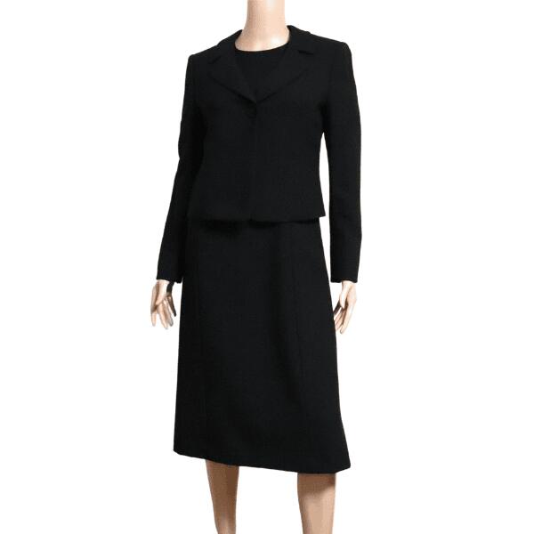 美品【中古】ソシアル SOCIAL ブラックフォーマルワンピーススーツ ワンピーススーツ レディース 表記 9号 M 38号 相当 黒 ブラック シンプル 無地...