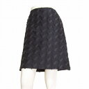 美品【中古】アンタイトル UNTITLED 美形フレアスカート 表記2号(9号相当) 紺/ネイビー モダンな幾何学柄 春夏向け ボトムス レディース