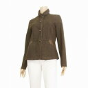 美品【中古】ジャンニロジュディチェ GIANNI LO GIUDICE 茶 異素材切り替え メタルボタン ストレッチ素材 美形デニムジャケット 40号/11号 春秋 レディース アウター(4)