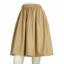 美品【中古】リフレクト Reflect 美揺れフレアスカート 表記9号(M相当) ベージュ 繊細なピンタック オフィス お食事会 春夏向け ボトムス レディース