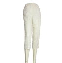 新品同様【中古】オットー Otto 白×艶感 伸縮 美脚クロップドパンツ 11号 春夏 レディース ボトムス