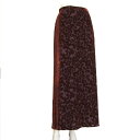 新品同様【中古】ローラアシュレイ laura ashley フレアスカート 小さめ 表記36号(7号相当) 赤/レッド 絹シルク混 ベロア素材 美花柄 春秋向け ボトムス レディース