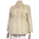 新品同様【中古】LUPIAN FUR ミンクコート 毛皮コート 11号 L 40号 相当 古着 ベージュ レディース 秋 冬 秋冬 アウター 美艶 エレガント 比翼 高級 大人 女性 50代 60代 おしゃれ