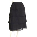 美品【中古】リフレクト Reflect ワールド ティアードスカート 小さいサイズ 小さい 表記 7号 S 36号 相当 古着 黒 ブラック レディース 春 夏...