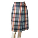 美品【中古】アクアスキュータム Aquascutum キュロットスカート 表記 11号 L 40号 相当 古着 グレー系 レディース 春 夏 春夏 ボトムス チェック 毛100 ウール 薄手 膝丈 ひざ丈 日本製 股上深め 大人 女性 30代 40代