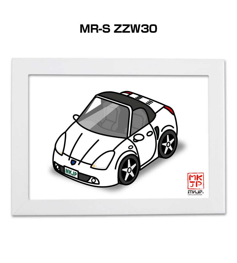 イラストA5 フレーム付き プレゼント 車 納車 祝い 男性 彼氏 メンズ 誕生日 クリスマス トヨタ MR-S ZZW30 送料無料