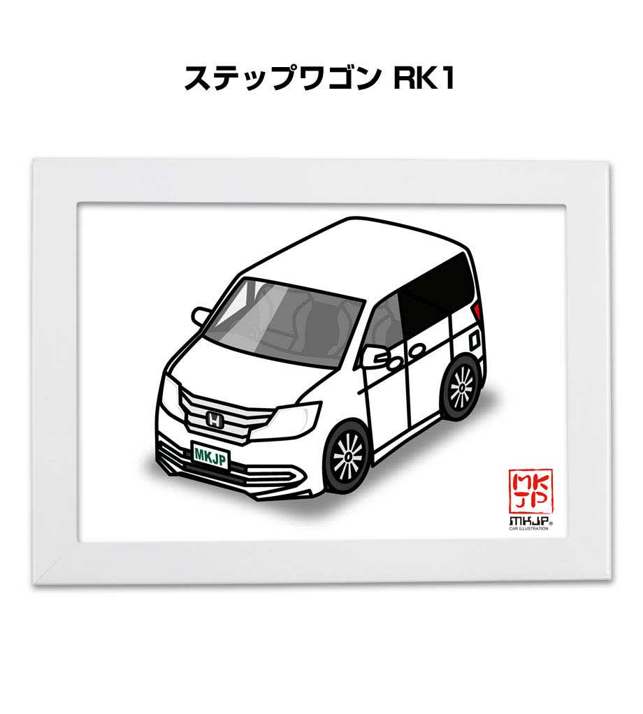 イラストA5 フレーム付き プレゼント 車 納車 祝い 男性 彼氏 メンズ 誕生日 クリスマス ホンダ ステッ..