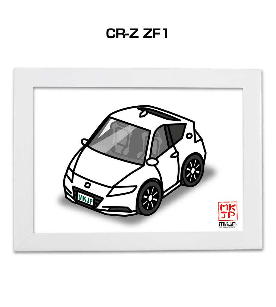 イラストA5 フレーム付き プレゼント 車 納車 祝い 男性 彼氏 メンズ 誕生日 クリスマス ホンダ CR-Z Z..