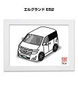 イラストA5 フレーム付き プレゼント 車 納車 祝い 男性 彼氏 メンズ 誕生日 クリスマス ニッサン エルグランド E52 送料無料