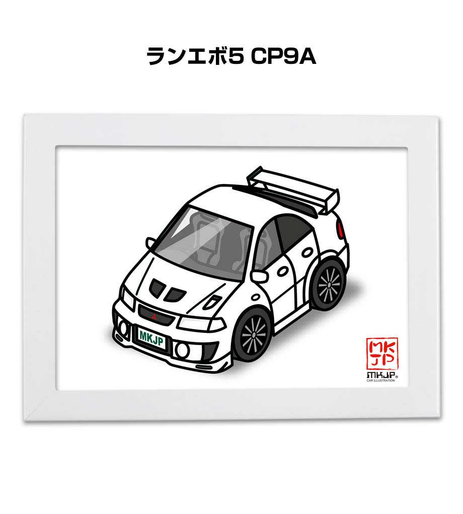 イラストA5 フレーム付き プレゼント 車 納車 祝い 男性 彼氏 メンズ 誕生日 クリスマス ミツビシ ラン..