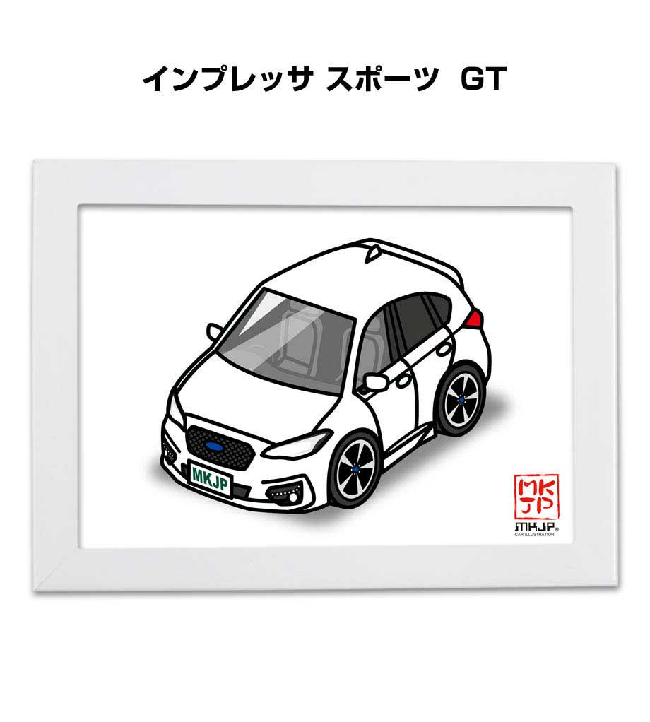 イラストA5 フレーム付き プレゼント 車 納車 祝い 男性 彼氏 メンズ 誕生日 クリスマス スバル インプレッサ スポーツ GT 送料無料
