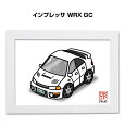 イラストA5 フレーム付き プレゼント 車 納車 祝い 男性 彼氏 メンズ 誕生日 クリスマス スバル インプレッサ WRX GC 送料無料