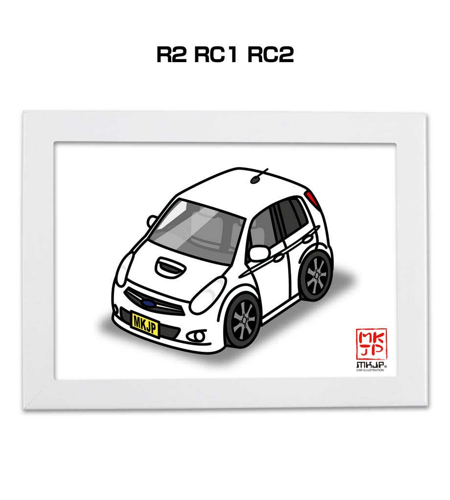 イラストA5 フレーム付き プレゼント 車 納車 祝い 男性 彼氏 メンズ 誕生日 クリスマス スバル R2 RC1 RC2 送料無料