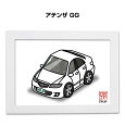 イラストA5 フレーム付き プレゼント 車 納車 祝い 男性 彼氏 メンズ 誕生日 クリスマス マツダ アテンザ GG 送料無料(3)