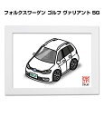 イラストA5 フレーム付き プレゼント 車 納車 祝い 男性 彼氏 メンズ 誕生日 クリスマス 外車 フォルクスワーゲン ゴルフ ヴァリアント 5G 送料無料